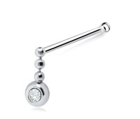 Bead Shaped Silver Bone Nose Stud NSKD-51